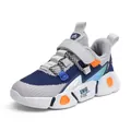 Baskets de sport respirantes en mesh pour enfants, bleu et gris, pour garçons et filles - Bleu gris