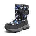 Stivali da neve invernali resistenti per bambini con motivo mimetico blu e fodera - 26 / Grigio Camouflage