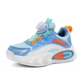Professional boys breathable mesh sneakers with rotary buckle system in blue and white - 28 / Sky Blue Mesh Surface