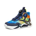 Vibrant colorful kids basketball shoes with tie-dye mesh and dial lacing system - 31 / Dark Blue