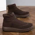 Bequeme kaffeebraune atmungsaktive Strick-Socken-Sneaker für Damen und Herren Unisex-Stil - Kaffeebraun