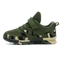 Boys camouflage breathable mesh running shoes in forest green for summer camp training - 28 / Army Green