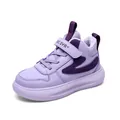 Scarpe sportive alte viola per bambini con calda fodera in pile e chiusura a strappo - Viola