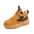 Scarpe sportive invernali gialle per bambini con fodera in pile e pelle calda - Colore caramello