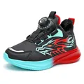 Boys' winter warm sports shoes with faux fur lining and rotary dial lacing - 28 / Black Red