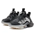 Zapatillas deportivas negras para niños con sistema de cierre giratorio y suela blanda duradera - Negro y Blanco