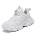 Professional white breathable chunky sneakers for boys featuring quick-lace dial system - 31 / White Leather Surface