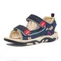 Lässige dunkelblaue Sport-Sandalen für Jungen mit Klettverschluss für Strand und Freizeit - Größe 25 (Innenlänge 16.3cm) / Dunkelblau