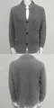 Elegante grijze herenvest in wafelbreisel met een opstaande kraag en knopen set. - S / Tops / Grijs