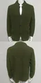 Heren olijfgroen vest met wafelbreisel, opstaande kraag, knopen en handige zakken - S / Tops / Legergroen