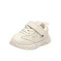 Cream white infant walking shoes with soft sole and hook-and-loop strap - Size 16 (Inner 12.5CM) / Flats / Beige