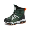 Boys green winter snow boots with warm fur lining for outdoor skiing - 29 / Green