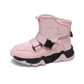 Cozy children's winter snow boots in soft pink with warm lining and buckle straps - 28 / Pink