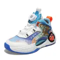 Professional breathable boys' basketball shoes with rotary buckle in white and blue - 31 / Rotary Buckle (9806) / Blue Orange