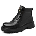 Botas de trabajo de invierno negras con diseño de caña alta y suela robusta - Estilo Único