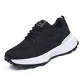 Sneakers in mesh nero traspirante per ragazze con suola spessa bianca, scarpe sportive - 31 / Nero