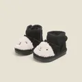 Cute sheep design baby snow boots with soft sole for winter warmth in black and white. - Inner Length 11cm / Little Bear Cartoon Style (MBX82215) / Black