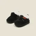 Black winter snow boots for toddlers with white faux fur lining and velcro strap - Inner Length 12.0cm / Frosted Velcro Style (M58MBX857) / Black
