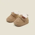 Cozy tan toddler snow boots for winter featuring soft soles and plush faux fur lining - Inner Length 12.0cm / Frosted Suede Velcro Style (M58MBX857) / Khaki