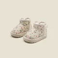 Infant winter snow boots with quilted bunny pattern and soft warm fur lining in cream - Inner Length 11cm / Quilted Rabbit Pattern Style (M15MBX85101) / Beige