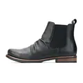 Classic black leather Chelsea boots for men with retro British style and side elastic. - 40 / Black