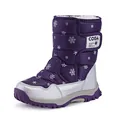 Children's purple winter snow boots with snowflake patterns and warm white fleece lining - 27 / Deep purple