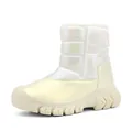 Schillernde cremefarbene Kinder-Winterstiefel mit warmem Fellfutter und rutschfester Sohle - 28 / Glänzendes Beige
