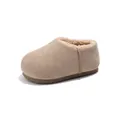 Gemütlicher beigefarbener Kinder-Winterschuh mit dickem Kunstfellfutter - Größe 23 (Innen 14,5cm) / Gebrochenes Weiß
