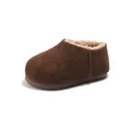 Retro-braune Kinderschuhe mit dickem Fleecefutter für gemütliche Winterwärme - Größe 23 (Innenlänge 14.5cm) / Braun