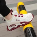 Warm children's winter sneakers featuring fleece lining and a rotary buckle closure - Wine Red Fleece Lined