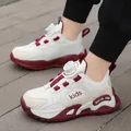 Kids' sports sneakers in white and burgundy leather with a modern rotary buckle closure - 28 / Leather Surface Style (rh0079) / Burgundy