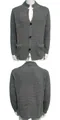 Front and back view of men's grey waffle knit cardigan with stand collar. - S / Tops / Gray