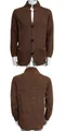 Detaillierte Vorder- und Rückansicht einer braunen Herren-Strickjacke mit Stehkragen - Khaki