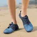 Blue outdoor wading barefoot shoes with quick-lace system for beach use - 38 / Blue