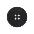 Botón redondo de 4 agujeros marrón oscuro hecho de nuez de corozo natural sudamericana - 18.0mm (28L) / Negro