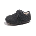 Warme Kinder Woll-Winterschuhe mit weichem Kunstfellfutter und verstellbarem Klettverschluss - Größe 21 Innenlänge 14.5cm / Dunkelgrau