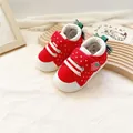Chaussures de marche bébé fraise rouge à pois blancs et semelle souple pour filles - Style Fraise Rouge (Q072)
