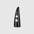 Eleganter Knebelknopf aus schwarzem Büffelhorn mit zwei Löchern für Wollmäntel - 50mm / Schwarz