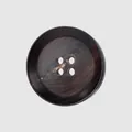 Hochwertiger Knopf aus natürlichem schwarzem Büffelhorn mit dunkelbrauner Maserung - 18,0mm / Schwarz