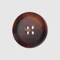 Klassischer dunkelbrauner Büffelhornknopf mit vier Löchern für Wollmäntel - 15.0mm / Mittlerer Kaffee