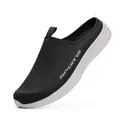 Breathable black mule sports sneakers for casual wear featuring a thick white sole - 35 / Black and White