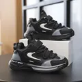 Black and grey children's sports sneakers with velcro strap and chunky rubber sole - 32 / Single Shoe Black
