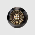 High-end vintage resin button featuring a bronze metal center and marble pattern - 40L (25.0mm) / Black Floral