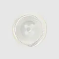 Premium pearlescent white shell button with elegant radial grooves and four holes - 15mm / Pearl White