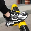 Warm children's sports shoes featuring a rotary dial lace system and anti-slip rubber sole - 28 / Black and White Fleece Lined