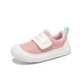 Pink breathable mesh toddler sneakers with velcro strap for children's daily wear. - 19 / Pink