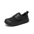 Breathable black children's casual sneakers with adjustable velcro strap for toddlers - 19 / All Black