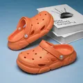 Sandali zoccoli arancioni per bambini con fori traspiranti e suole antiscivolo morbide - Arancione