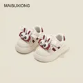 Sneakers beige per neonati con simpatico accessorio coniglio 3D per bambini piccoli - Bianco Sporco/Rosso