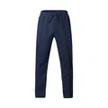 Front view of navy blue oversized joggers with drawstring and piping details - S / Bottoms / Navy Blue